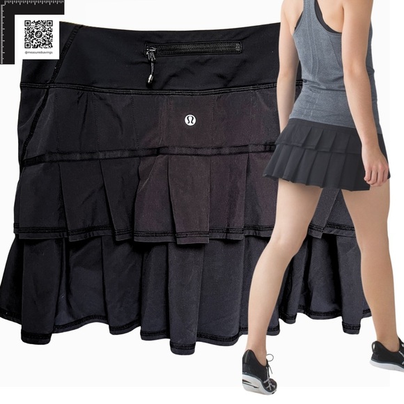 Lululemon (8 - EUC) Black Pace Setter Skirt - Picture 2 of 11